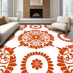 Ornate Circular Floral Pattern Rug