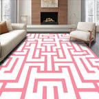 Pink Maze Geometric Pattern Rug