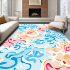 Abstract Swirls In Cool Ocean Hues Rug