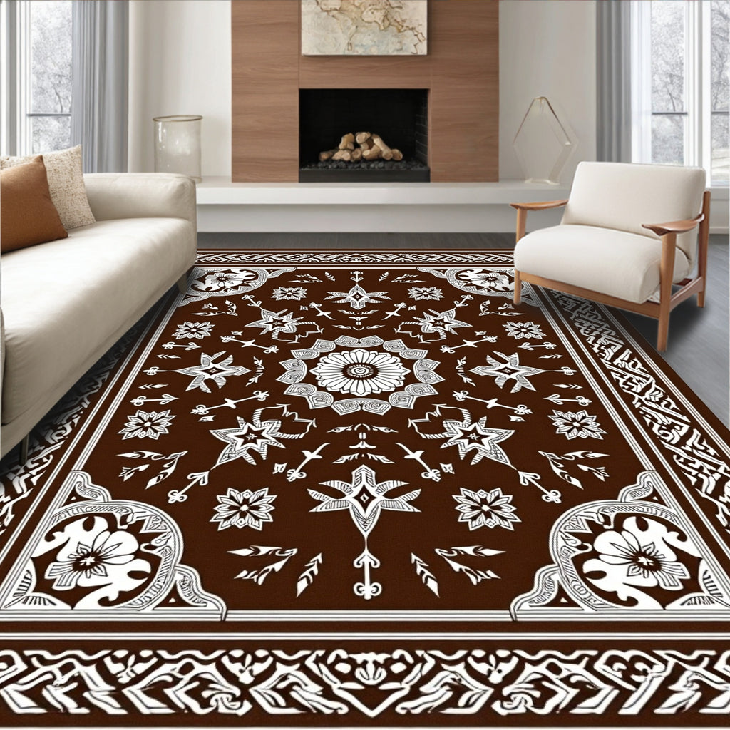 Intricate Floral Star Pattern Rug