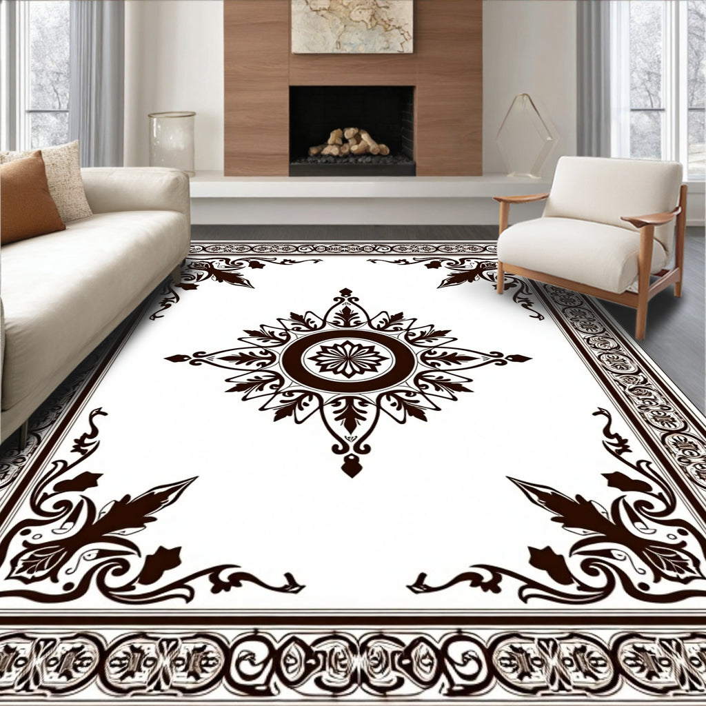 Ornate Floral Mandala Pattern Rug