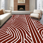 Abstract Curved Labyrinth Design Rug