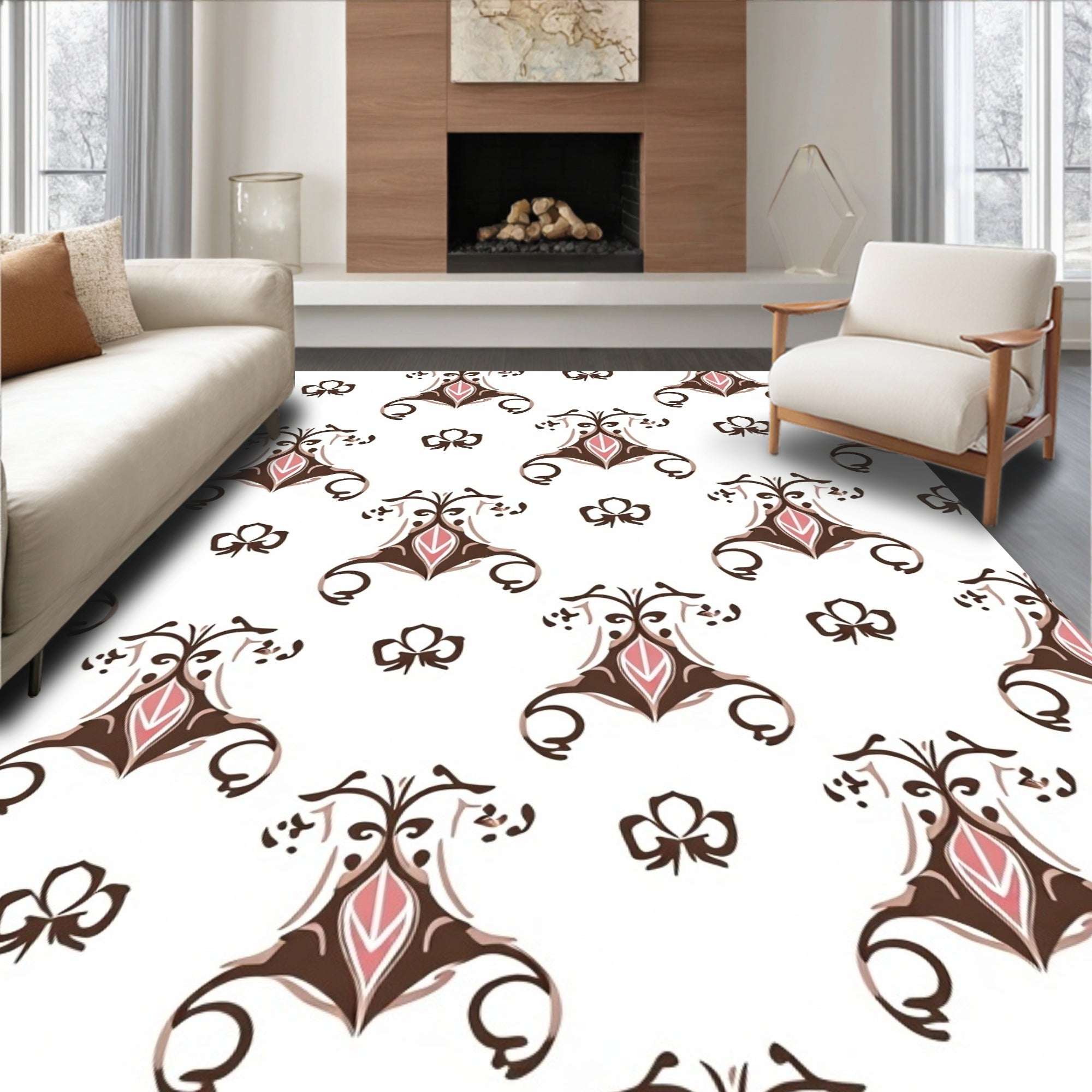 Victorian Style Floral Motif Rug