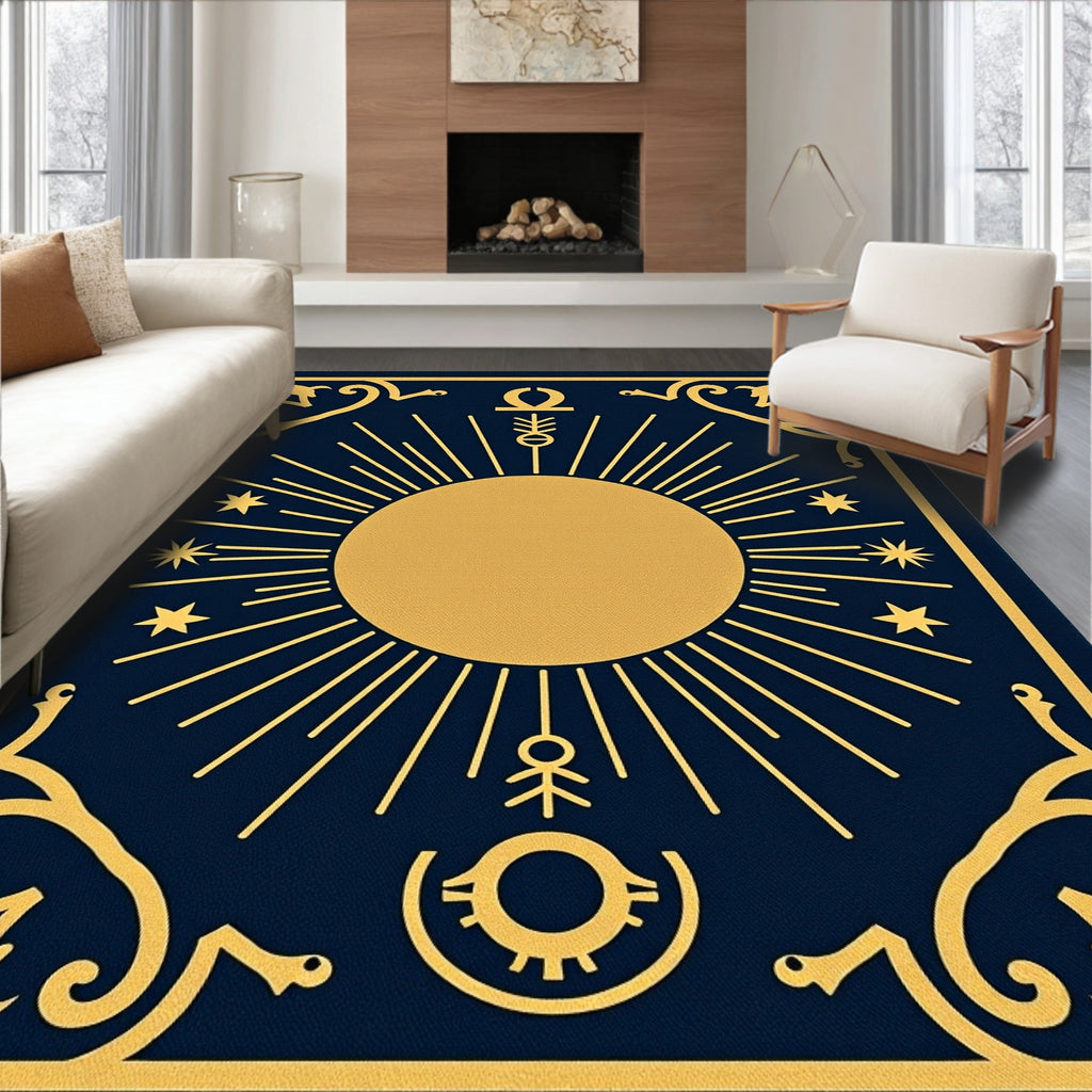 Celestial Sun Starburst Pattern Rug