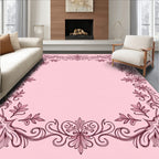 Intricate Floral Scrollwork Design Rug