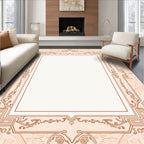 Ornate Floral Geometric Border Design Rug