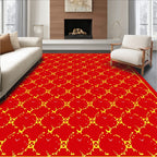 Red Gold Heart Pattern Rug