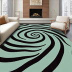 Abstract Swirl Zebra Stripes Rug