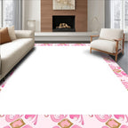 Whimsical Pink Abstract Pattern Rug