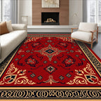 Grand Floral Scrollwork Red Rug