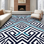 Bold Geometric Maze Pattern Rug