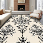 Damask Floral Vines Pattern Rug