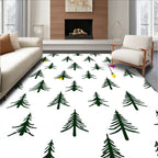 Dark Green Evergreen Festive Light Rug