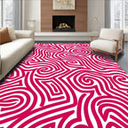 Crimson Swirl Intertwined Maze Rug