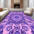 Ornate Purple Swirl Pattern Rug