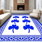 Bold Blue Clover Patterned Rug