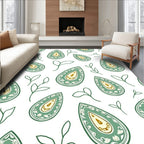 Teal Paisley Floral Pattern Rug