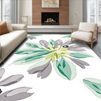 Abstract Floral Pattern With Green Tones Rug