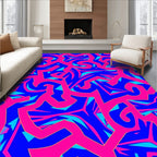 Vibrant Abstract Graffiti Style Pattern Rug
