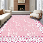 Pink Lace Floral Nouveau Style Rug