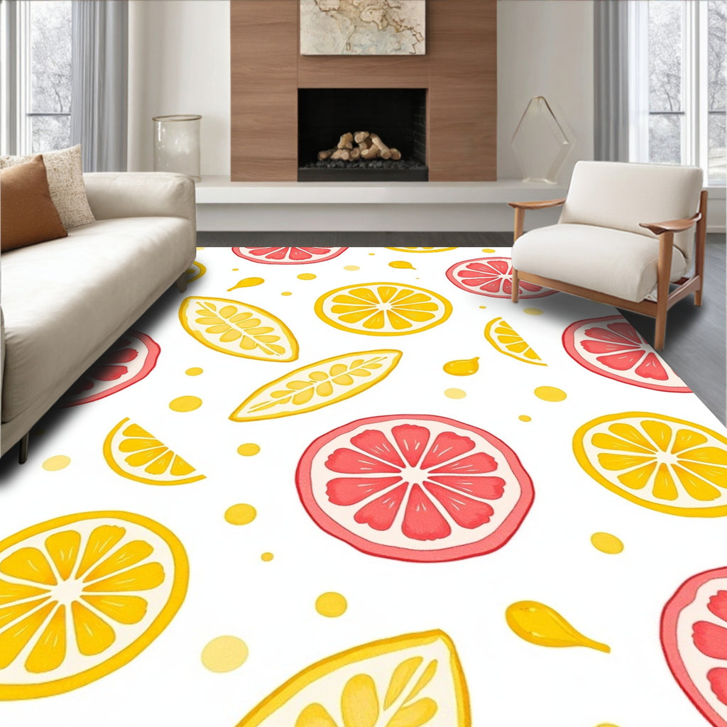 Bright Citrus Fruit Slice Pattern Rug