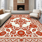 Ornate Floral Bordered Classic Design Rug