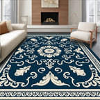 Classic Floral Swirl Border Design Rug