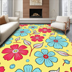 Vibrant Floral Pattern In Yellow Rug