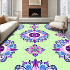Vibrant Violet Swirl Floral Pattern Rug