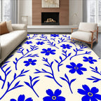Blue Floral Vine Pattern Rug