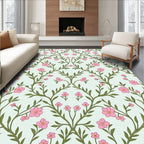 Pink Blossom Vine Pattern Rug