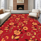 Red Floral Vine Pattern Design Rug