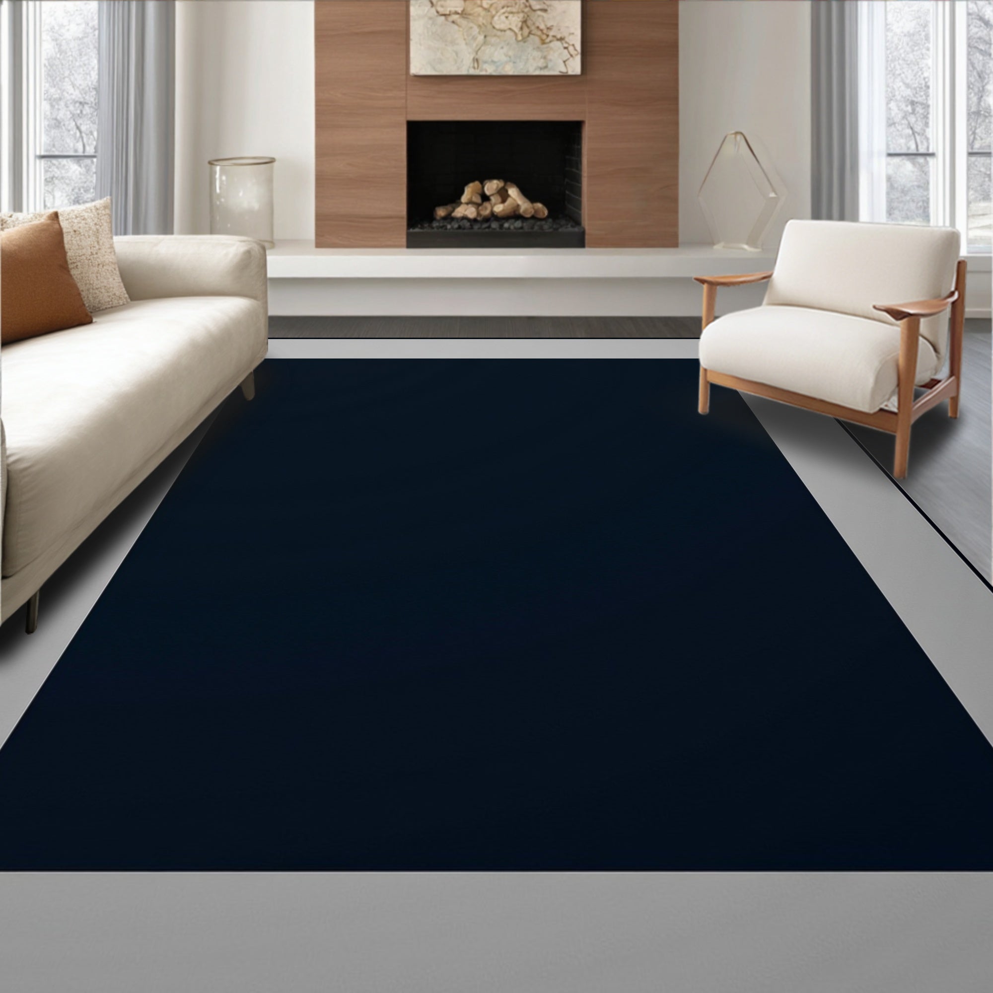 Bold Geometric Border Design Rug
