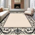 Ornate Floral Border Pattern Rug