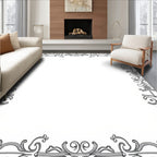 Elegant Floral Scrollwork Frame Design Rug