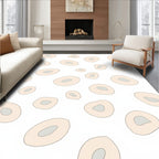 Pale Peach Abstract Ovals Scattered Rug