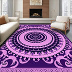 Ornate Purple Pink Mandala Pattern Rug