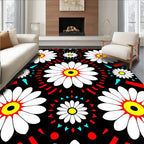 Bold Floral Radial Pattern Rug
