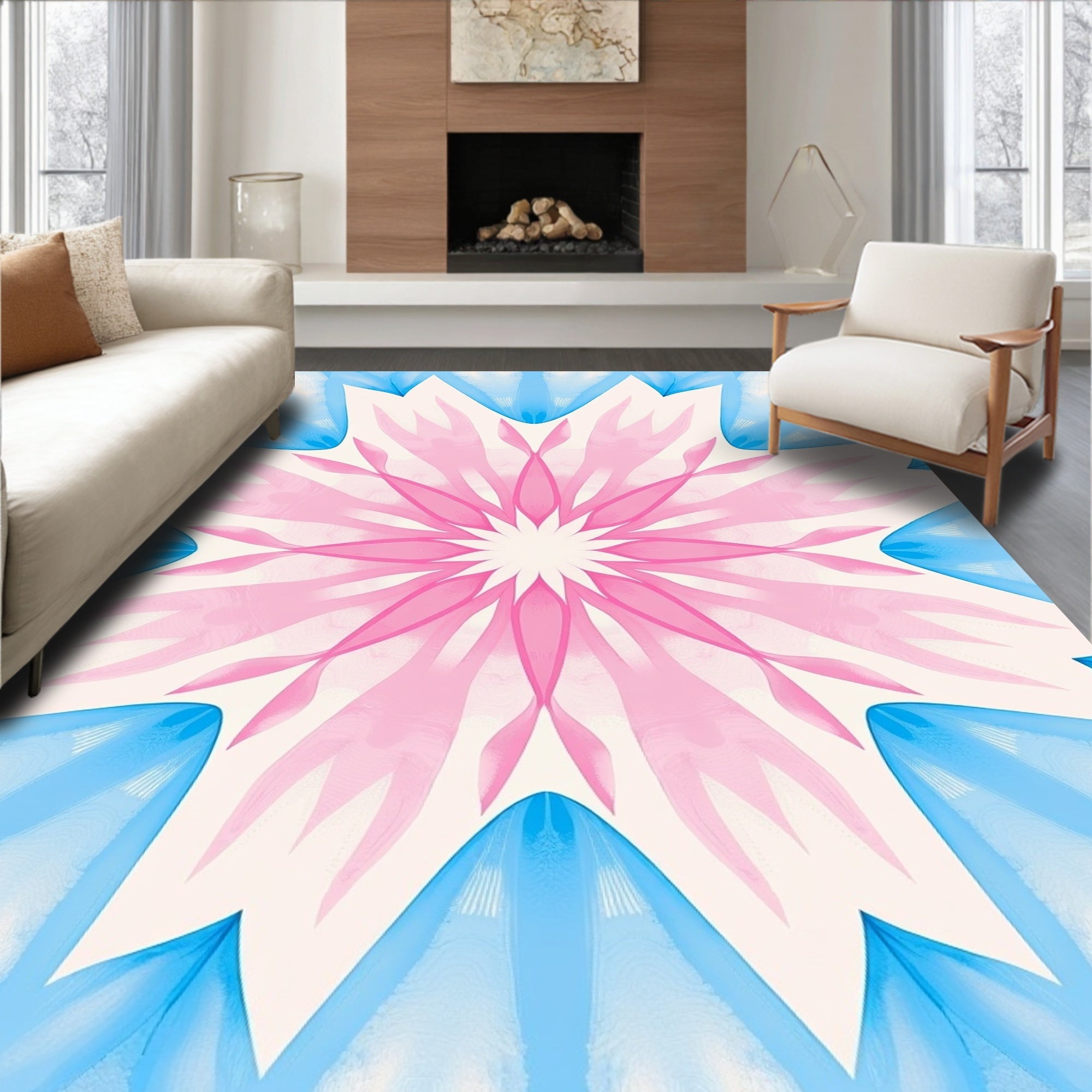 Floral Mandala Style Design Rug