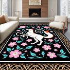 Whimsical Fox Floral Garden Design Rug