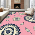 Pink Floral Mandala Pattern Rug