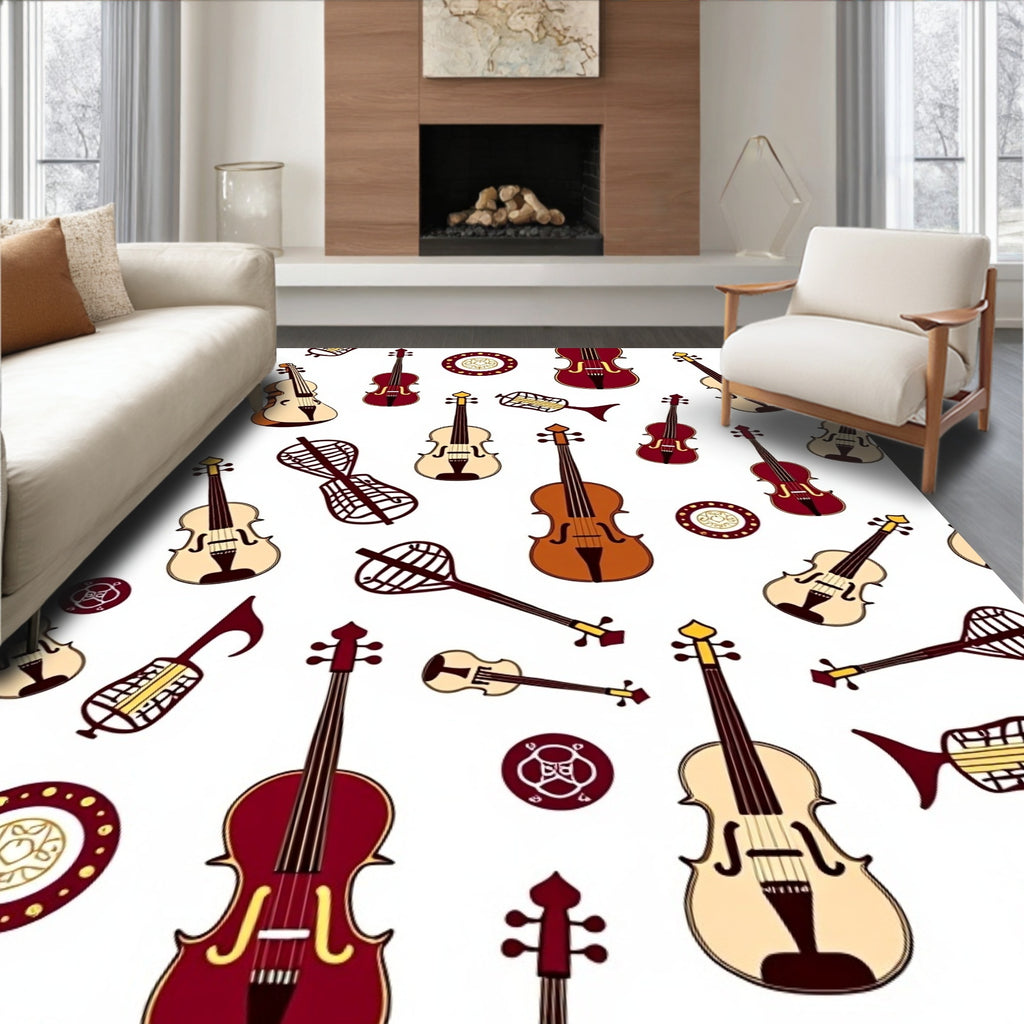 Musical Instrument String Art Design Rug