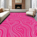 Vivid Pink Swirl Pattern Rug