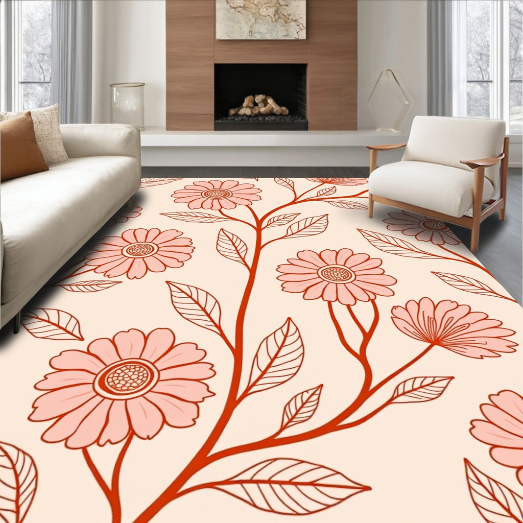 Floral Vine Patterned Rug