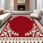 Ornate Floral Border Design Rug