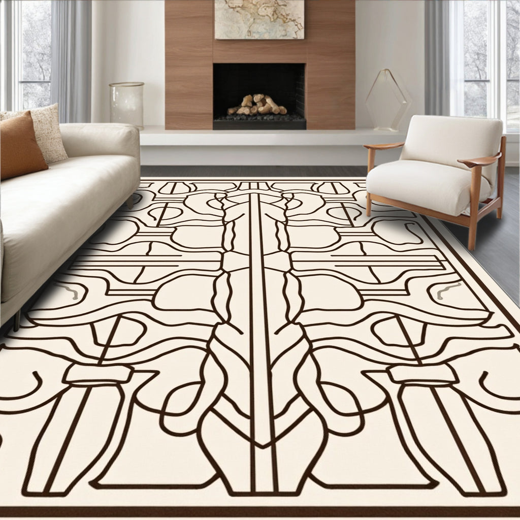 Abstract Outline Stylized Pattern Rug