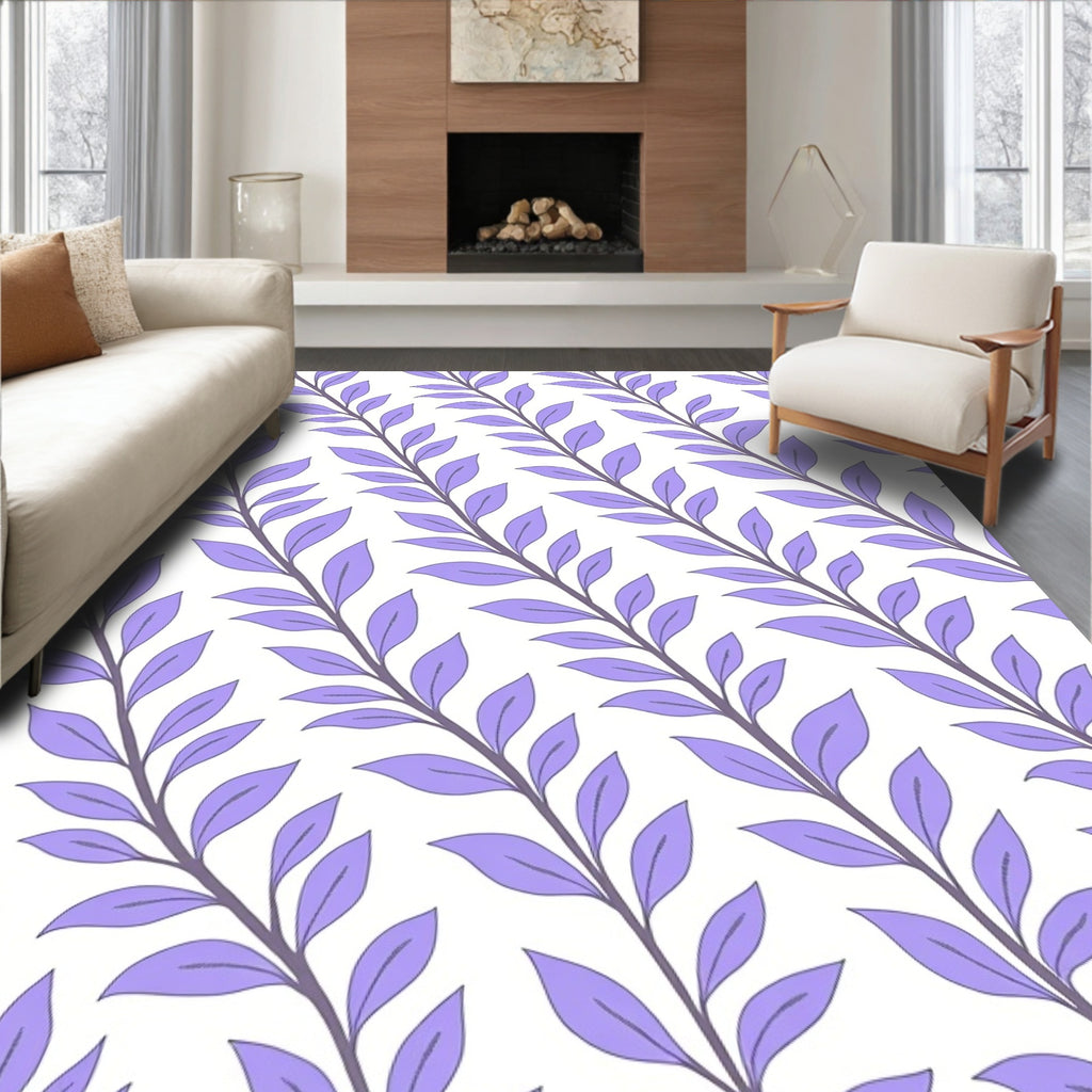 Lavender Vine Patterned Rug