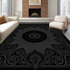Dark Floral Scrollwork Centerpiece Rug