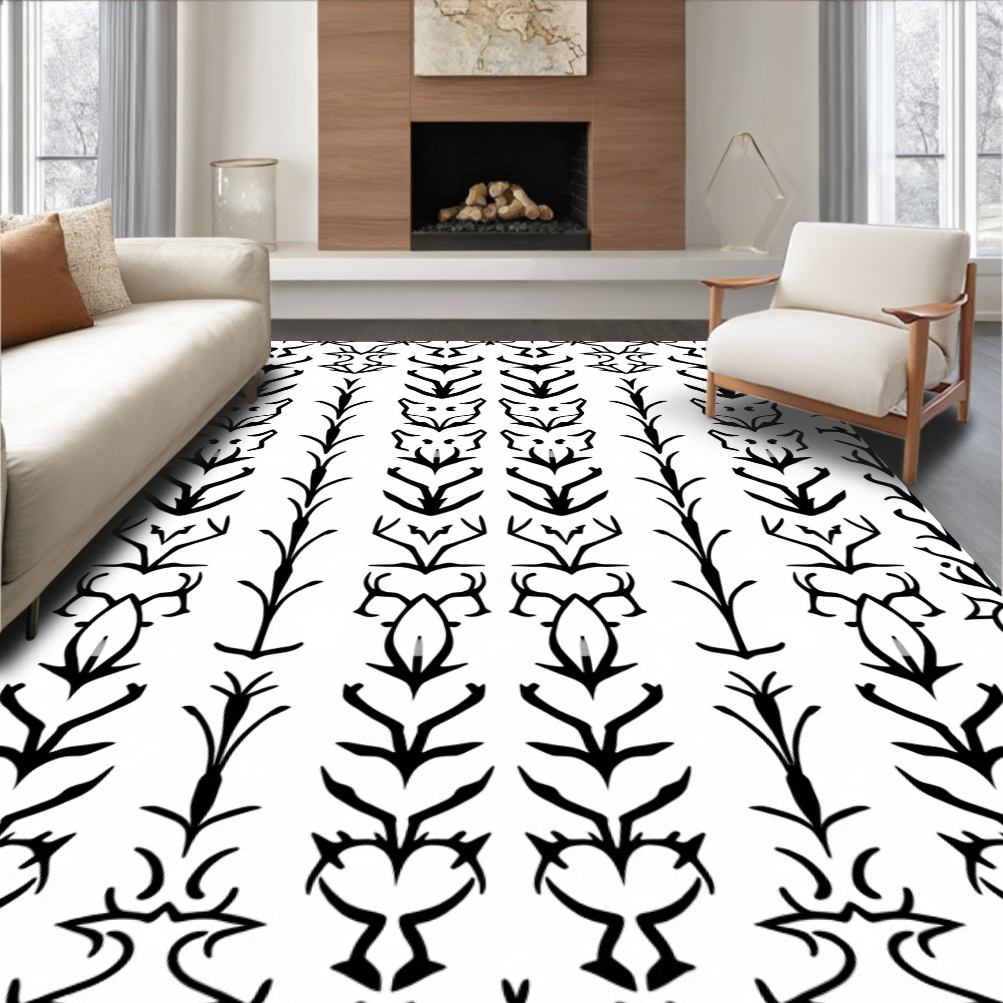 Bold Geometric Animal Inspired Pattern Rug