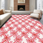 Pink Lattice Bow Pattern Rug